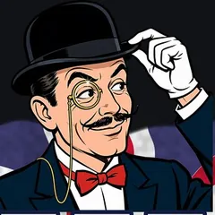 Witty Britches mascot, a dapper gent tipping his bowler hat