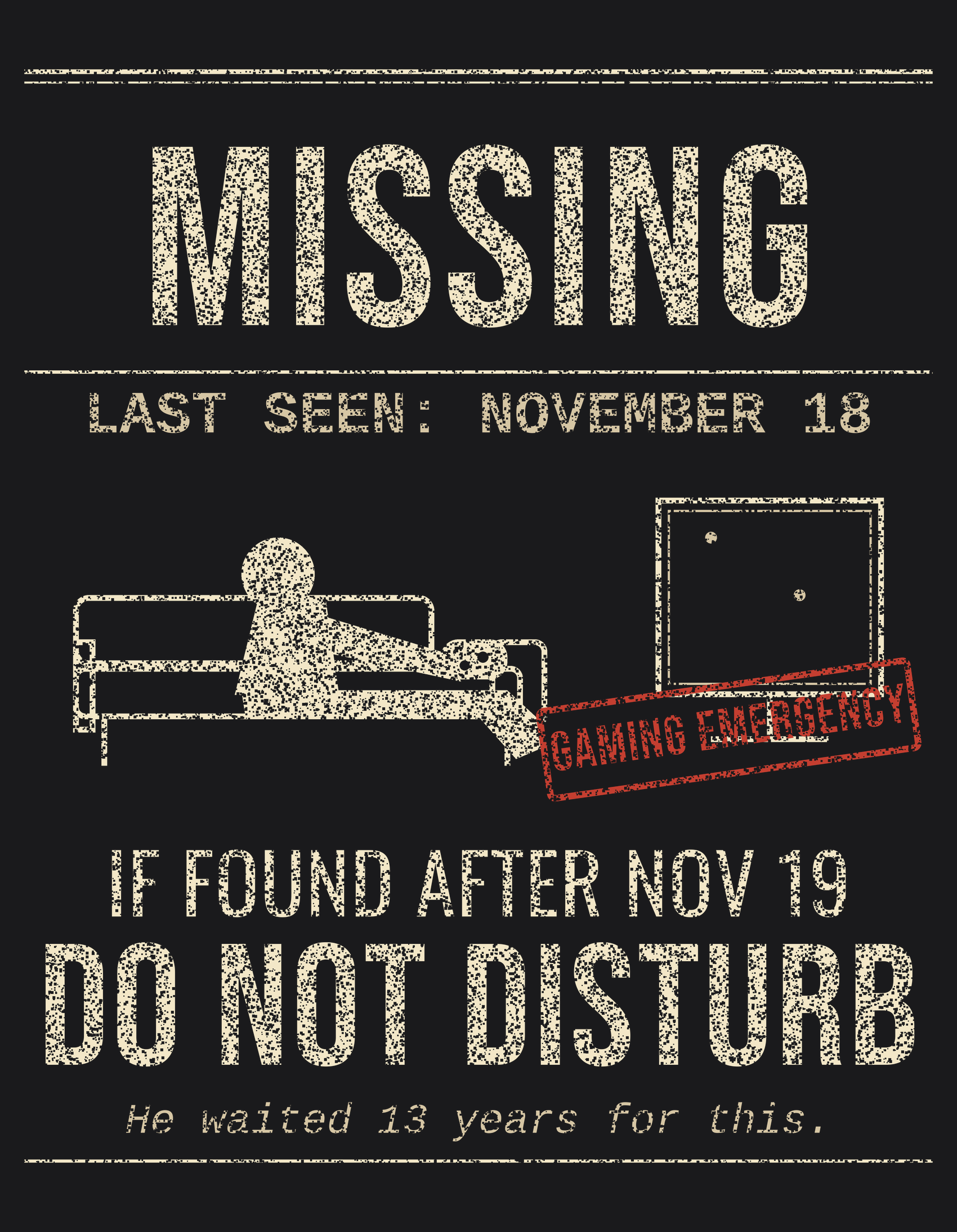 Missing Poster gamer shirt design