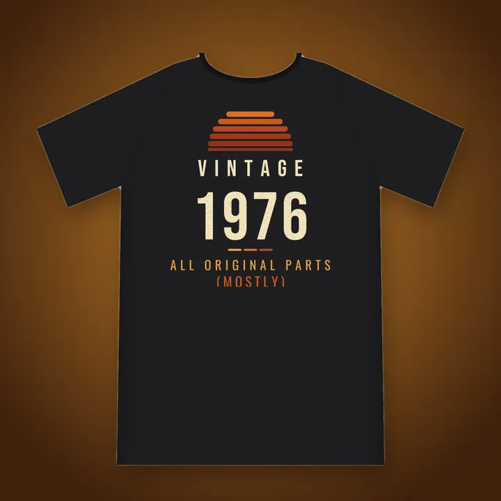 Vintage 1976 50th birthday tee: all original parts, mostly